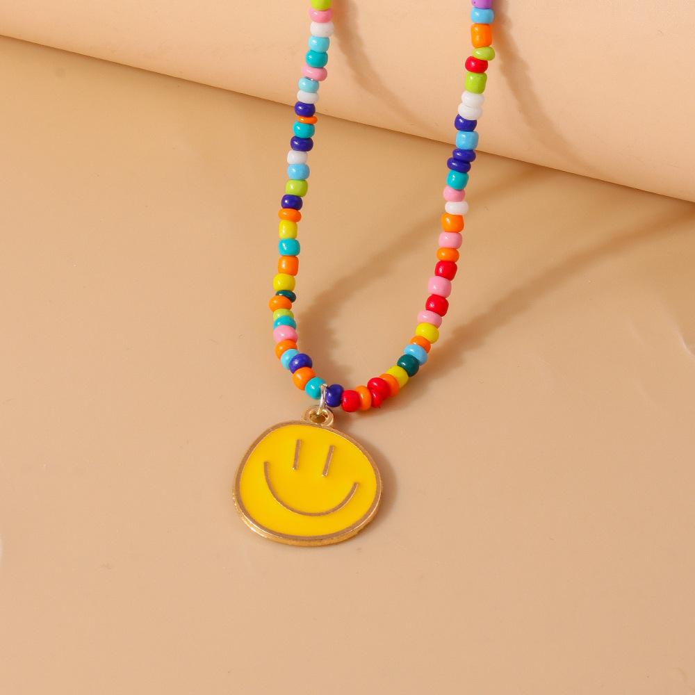Colorful Dopamine Face Bead Necklace